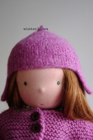 top down felted hat for 15-17" doll