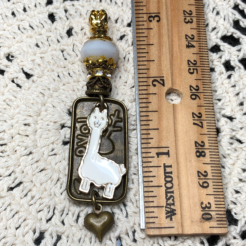 llama love necklace pendant