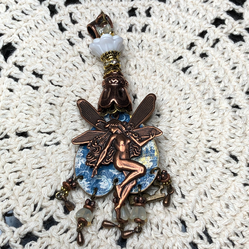keeper of the key fairy necklace pendant
