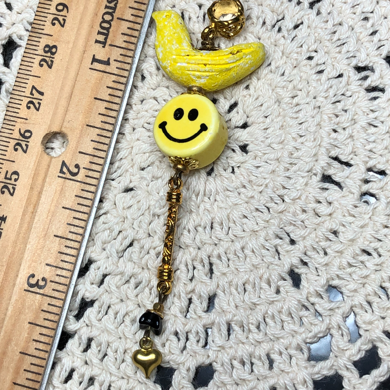 happy face yellow bird necklace pendant