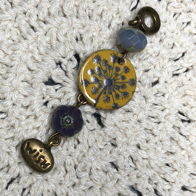 make a wish, enameled dandelion necklace pendant-8