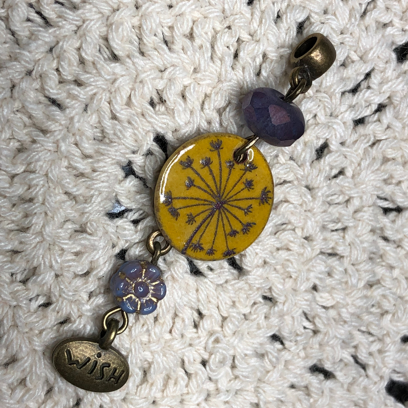 make a wish, enameled dandelion necklace pendant-10