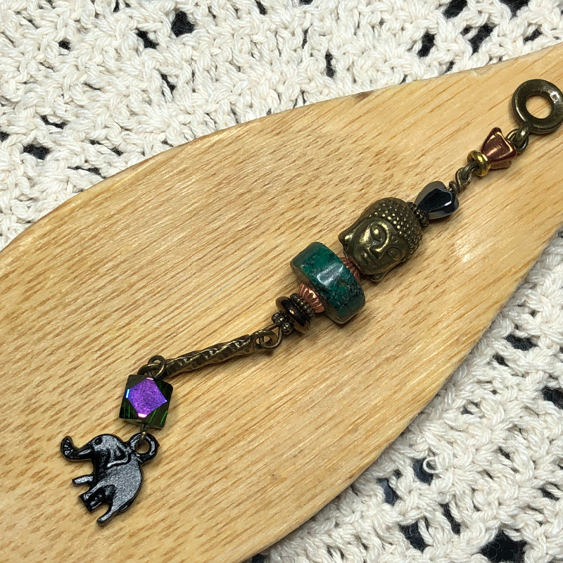 meditation-buddha, turquoise, hematite, elephant  necklace pendant
