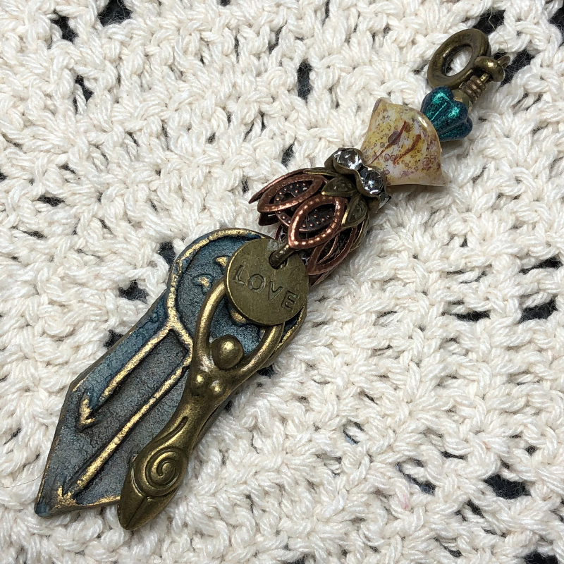 dream catcher goddess, kiln fired necklace pendant