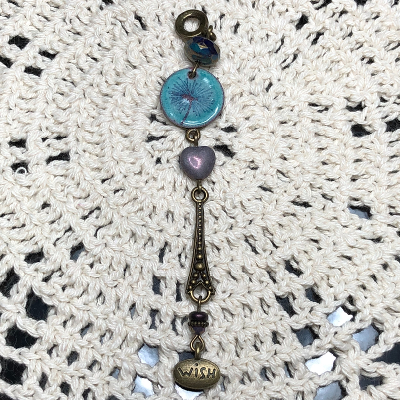 make a wish, enameled dandelion necklace pendant-1