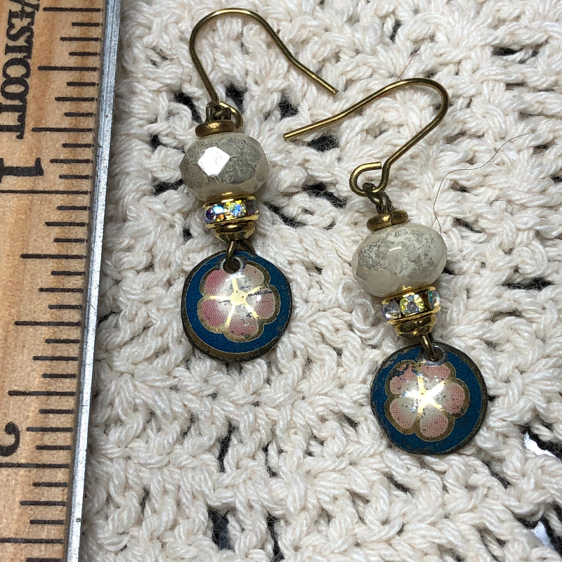vintage tin flos earrings