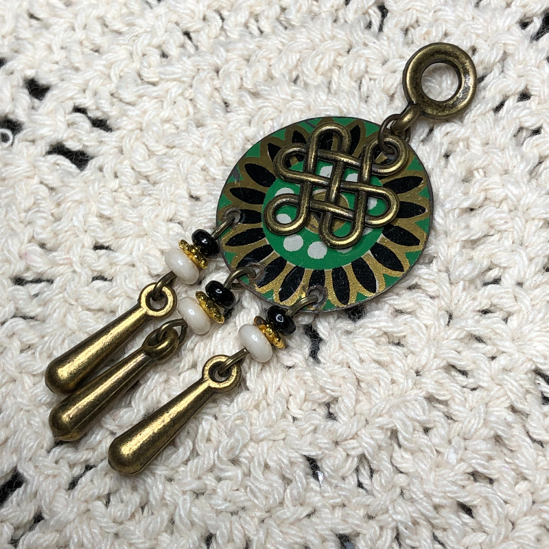 communion & harmony of the soul with nature, vintage tin celtic necklace pendant
