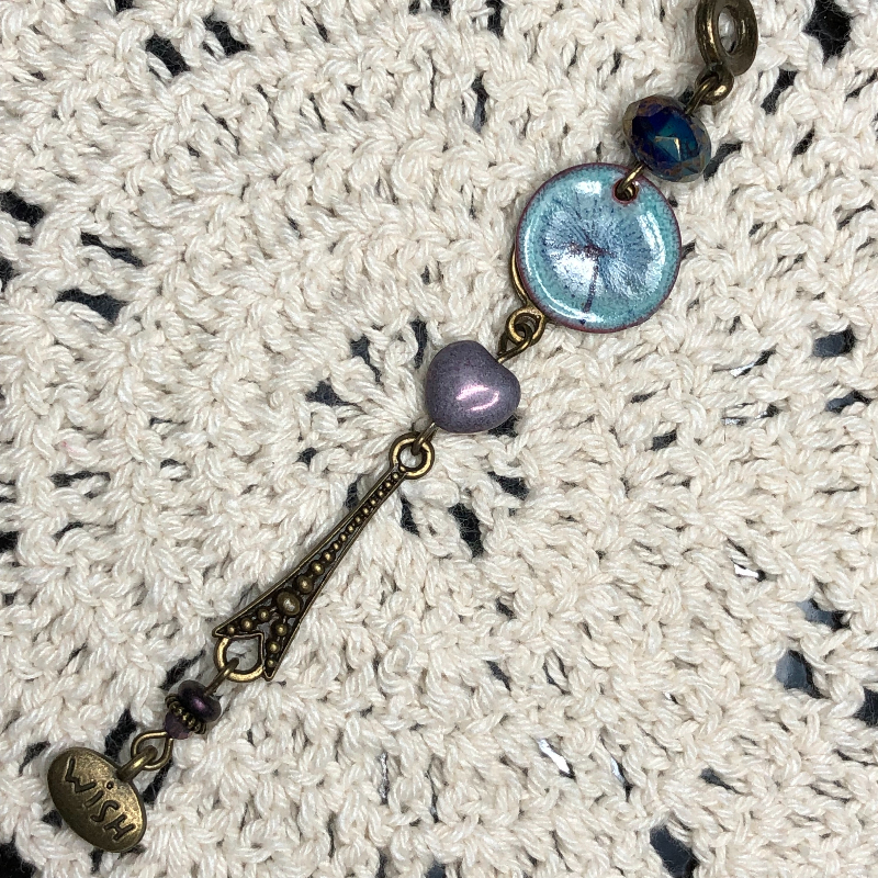 make a wish, enameled dandelion necklace pendant-2