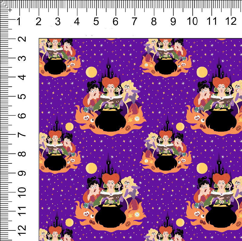 1yd cut R-58 Small Hocus Pocus Sisters Woven Retail