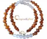 NEW! Anxiety Relief - Baltic Amber & Blue Chalcedony Necklace - Perfectly ImperfectAdult 