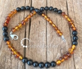 Baltic Amber and Shungite Necklace - EMF ProtectionAdult Necklace