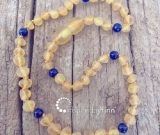 Amber Teething Necklace - Kids Unpolished Yellow + Lapis Lazuli, All Kids SizesInspired By Fi