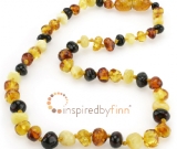 Amber Teething Necklace - Kids Polished 4 Different - All Kids Sizes - Teething, Health & Wellnes