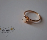 Gold solitaire ring (enamored collection)