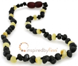 Imperfect Beads - Adult Size Necklace - Unpolished Dark with LightLarger Beads