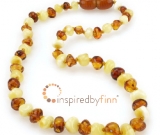 Amber Teething Necklace - Kids Polished Butter & Honey - All Kids Sizes - Teething, Health & Well