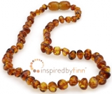 Amber Teething Necklace - Kids Polished Honey - All Kids Sizes Inspired by Finn