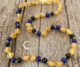 Unpolished Harvest Baltic Amber + FOCUS & CONCENTRATIONAdult Necklace Unpolished Harvest Baltic Amber + FOCUS & CONCENTRATIONAdult Necklace