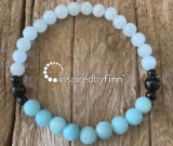 NEW! Bring Harmony Into Your LifeAmazonite & Aquamarine Elastic Bracelet