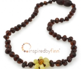 Amber Teething Necklace - Kids Unpolished Delicate Flower - All Kids Sizes - Teething, Health & W
