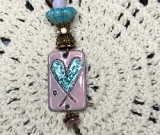 blue hearted, blue moon necklace pendant
