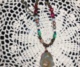 agate & vintage beaded necklace