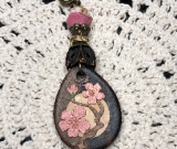 cherry blossom flower wood necklace pendant