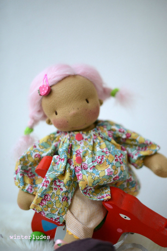 ooak, Tiphaine, 14" waldorf inspired doll and outfit