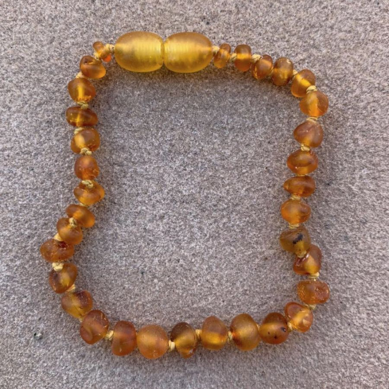 <u>Adult/Adolescent Clasped Baltic Amber Bracelet Unpolished Harvest</u>