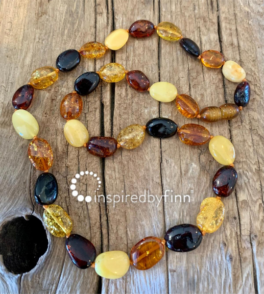 <u>SALE! Adult Size Gorgeous Large Bead Baltic Amber Necklace</u><br>4 Diff Disc