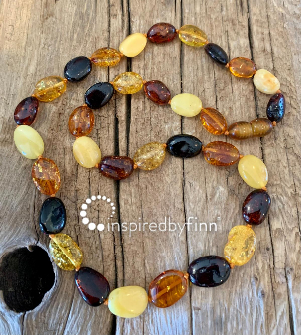 <u>Adult Size Gorgeous Large Bead Baltic Amber Necklace</u><br>4 Diff Disc