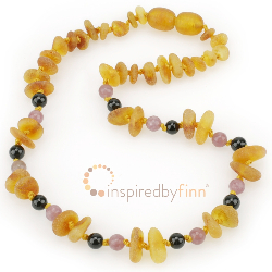 <u>Amber Teething Necklace - Kids Unpolished Harvest Chips + Promotes Relaxation, CURBS HYPERACTIVITY<br>Inspired by Finn</u>