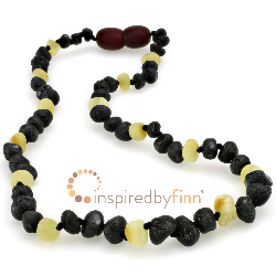 <u>SALE! Adult Size Baltic Amber Necklace - Unpolished Dark with Light Necklace</u>