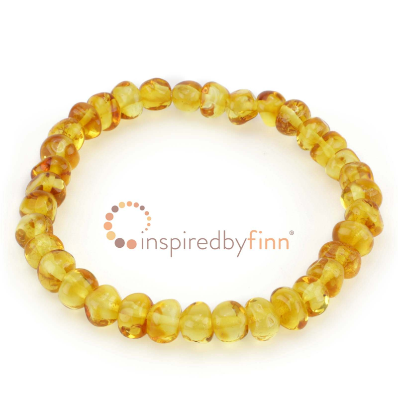 <u>Baltic Amber Elastic Bracelet - Polished Golden Swirl</u>