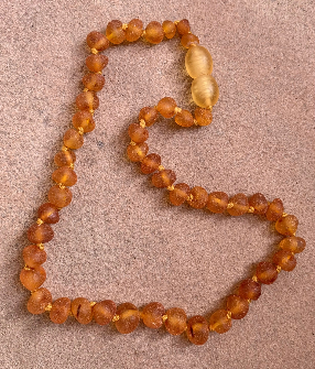 <u>Amber Necklace - Sizes 10.5 to 18"<br>Unpolished Brown 1 or 2 Spots - Teething, Health & Wellness</u>