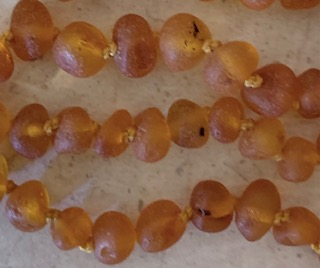 <u>Amber Necklace - Sizes 10.5 to 18"<br>Unpolished Brown 1 or 2 Spots - Teething, Health & Wellness</u>