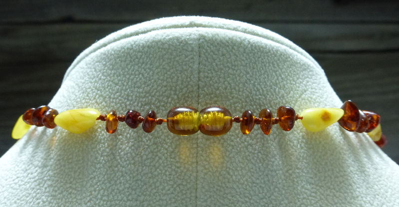 <u>Baltic Amber Necklace - Polished Custard & Cognac Pendant</u><br>$34.47 w/ discount code: 25