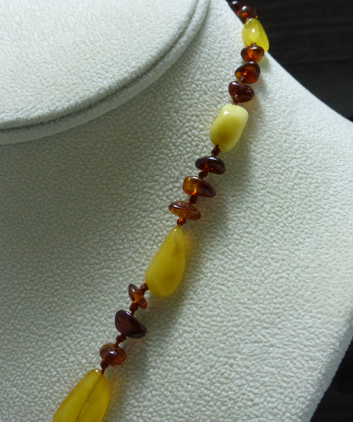 <u>Baltic Amber Necklace - Polished Custard & Cognac Pendant</u><br>$34.47 w/ discount code: 25