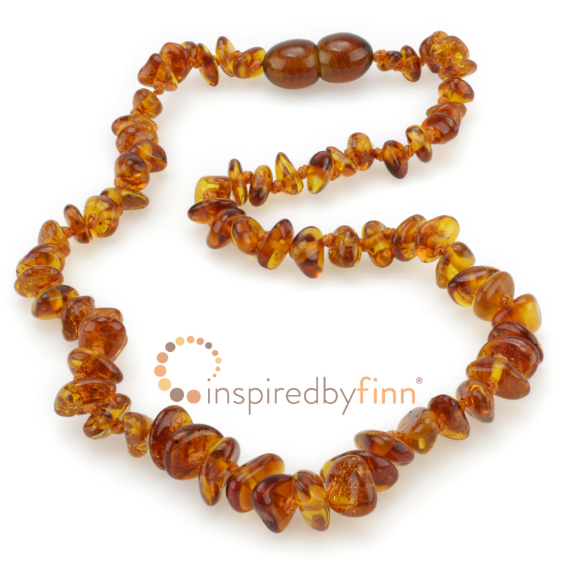 <u>Adult Size Baltic Amber Necklace - Polished Chips - Honey</u>