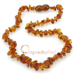 <u>Adult Size Baltic Amber Necklace - Polished Chips - Honey</u>