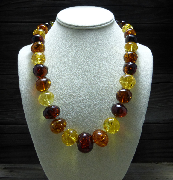 <u>Baltic Amber Necklace - Polished Multicolor XXL Beads</u><br>$224.96 w/ discount code: 25