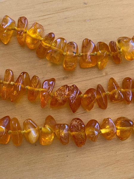<u>SALE! Adult Rustic Polished Baltic Amber Necklace</u><br>Light Chip