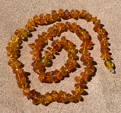 <u>SALE! Adult Rustic Polished Baltic Amber Necklace</u><br>Light Chip