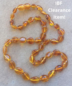 <u>Adult Size Baltic Amber Necklace - Polished Bean Honey</u>