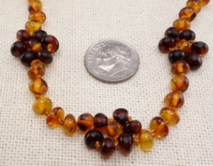 <u>SALE! Adult Size Baltic Amber Necklace - Polished Gingerbread Flower</u>