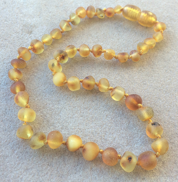 <u>Kids Sizes 10.5-11.5"<br>Unpolished Cinnamon & Cream Baltic Amber Necklace</u>