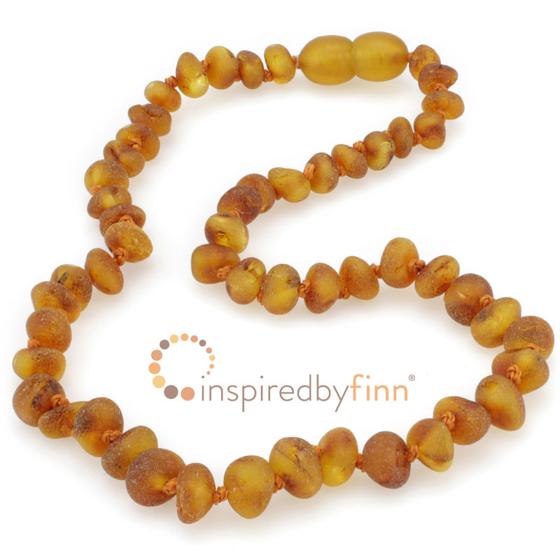 <u>Amber Teething Necklace - Kids Unpolished Cider - All Kids Sizes<br>Inspired By Finn</u>