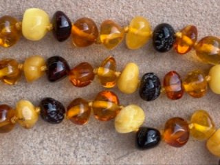 <u>Baltic Amber Adult/Adolescent Necklace - Perfectly Imperfect Polished Unique 4 Different Colors</u>