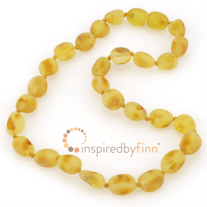 <u>CLEARANCE! Amber Teething Necklace - Kids Unpolished Light Bean - Size 13-15"<br>Inspired by Finn</u>