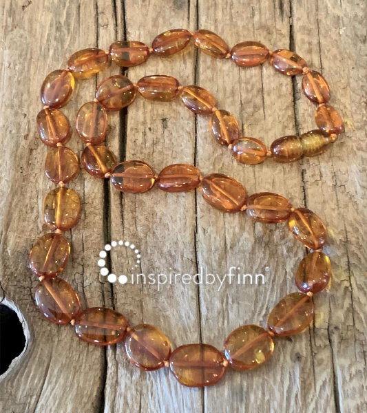 <u>NEW! Gorgeous Large Bead Baltic Amber Adult Necklace</u><br>Honey Disc